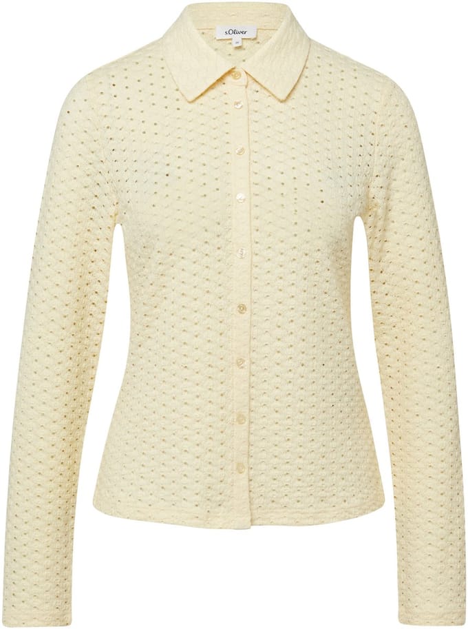 s.Oliver - female - Jersey blouse van geperforeerd kant