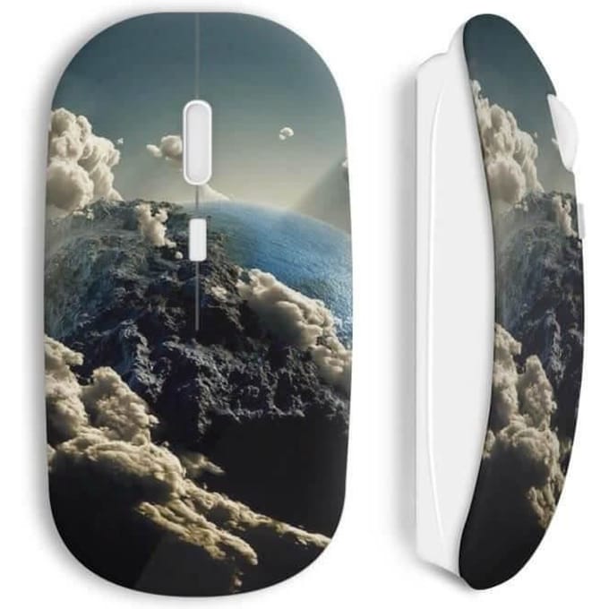 Souris Sans Fil - Dwyane - Earth Apocalypse - Blanc - USB Wifi - Compatible Mac et PC