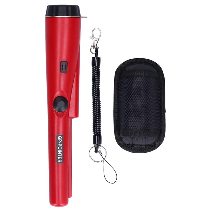 Détecteur de Métaux Professionnel Portable Étanche Détecteur de Métaux Portatif avec Lumière LEDRouge Foncé rouge foncé