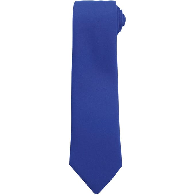 Premier Effen polyester stropdas (Koningsblauw)