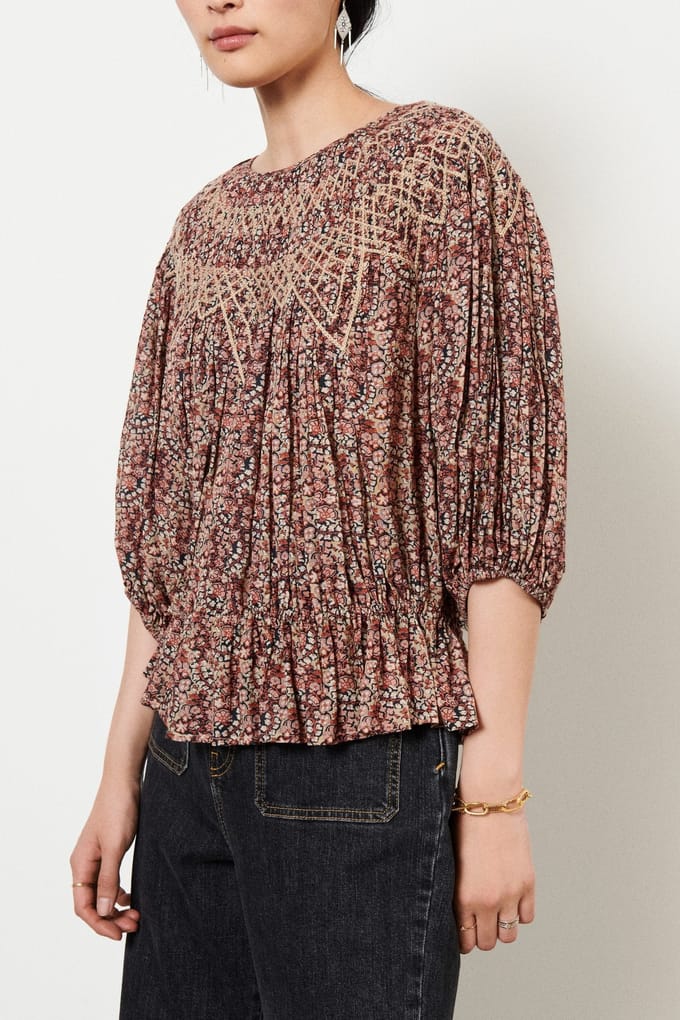 BA&SH Blouse Isaure Greige Größe: S | Longsleeves Outlet | Damen