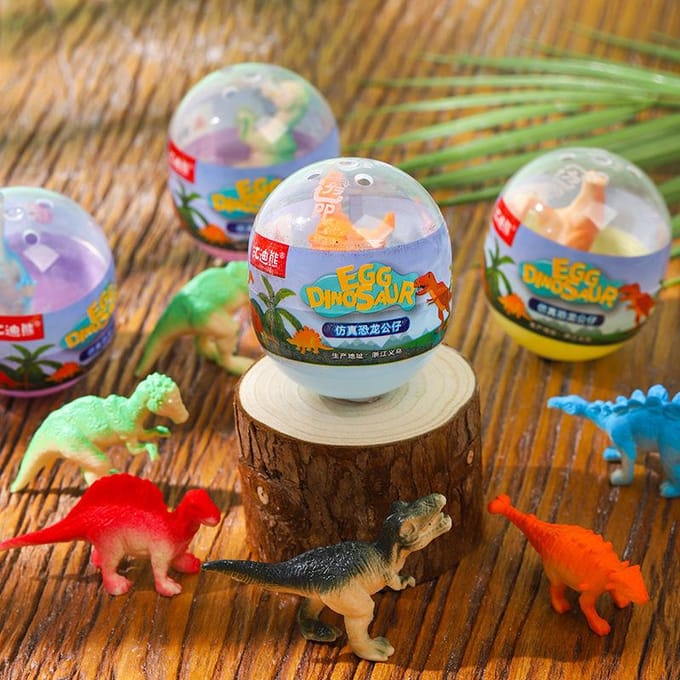 Enfants 10 Pièces Mini Modèle de Dinosaure Simulée Oeuf Capsule Surprise Jouets Cadeaux d'Anniversaire Mignons pour 2-4 Ans white