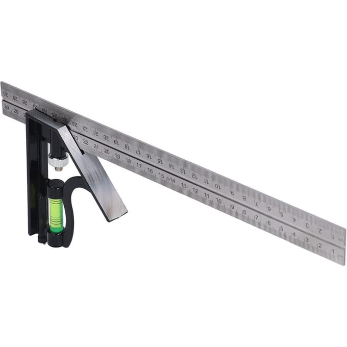 Combinatievierk Roestvrij Staal Timmermansliniaal Meetinstrument voor Houtbewerking Constructie gray