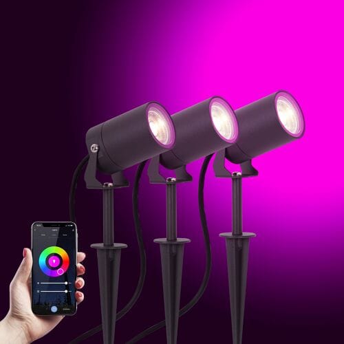 KS Verlichting 3x Stark Tuinspot Antraciet met Smart Color LED