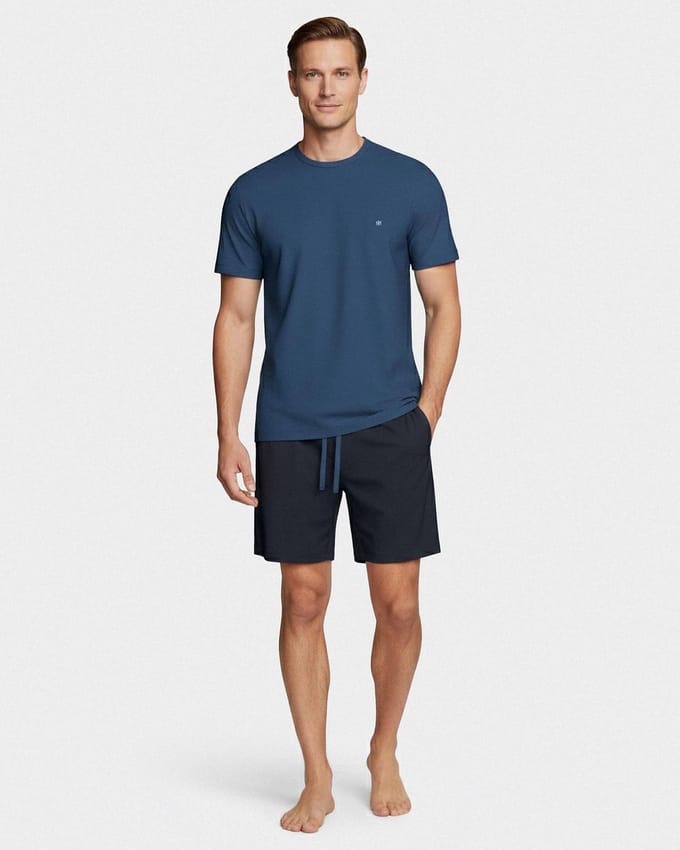 Impetus Heren Pyjama Lyocell Blauw Blauw XXL