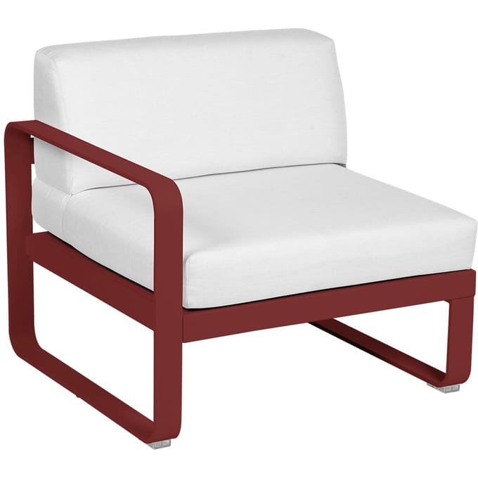Fermob BELLEVIE Fauteuil Module links - 43 chili mat - 81 witgrijs