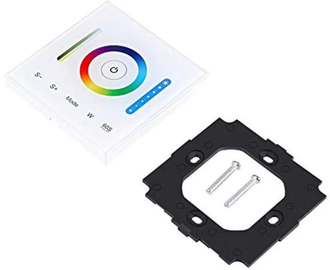 Touch Panel Controller - LED Dimmer - Verlichting Instellen - Geluidsfeedback - 8.6 x 8.6 cm - Wit