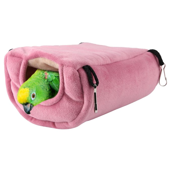 Winddicht Warm Papegaaiennest Pluche Hangmat Hangend Schommelbed Hol voor Huisdier Vogel (S) Small pink