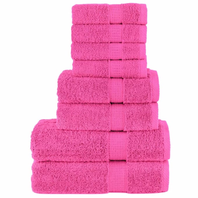 vidaXL - 8-delige - Handdoekenset - SOLUND - 600 - g/m² - roze