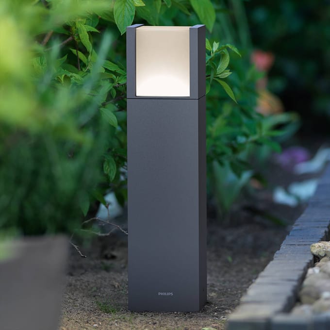 Philips Arbour sokkellamp voor buiten - warmwit licht - klein