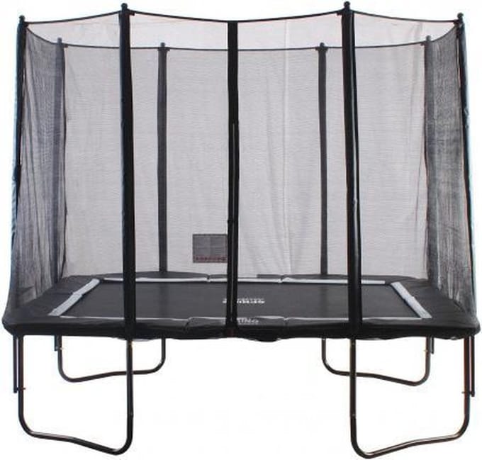NOVA Trampoline 230 cm x 300 cm (8x10ft) Rechthoekig met veiligheidsnet - Black Edition - zwarte rand