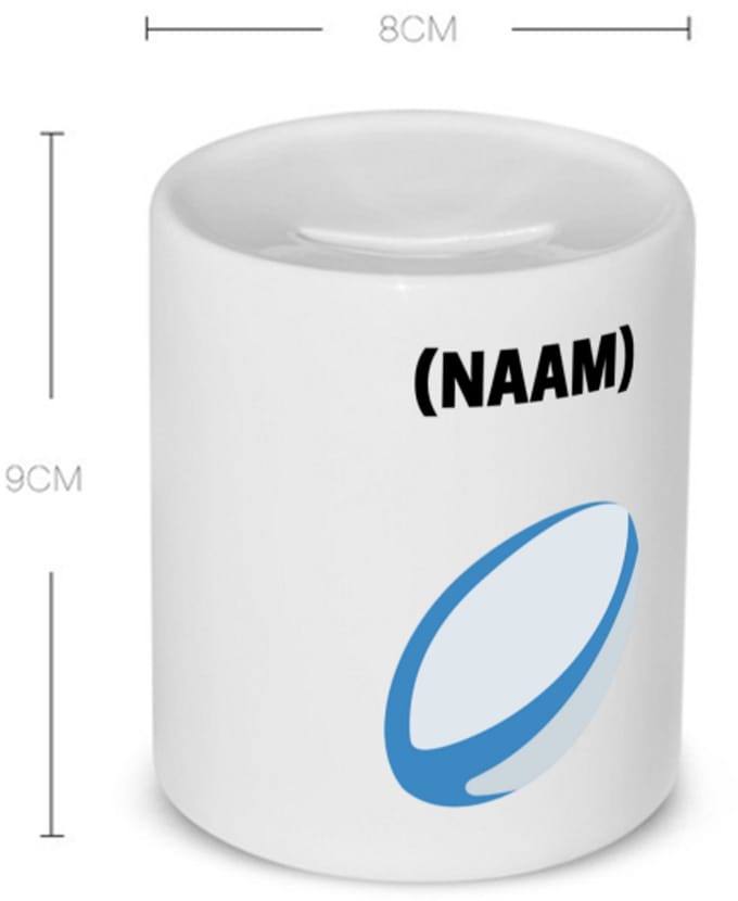 Akyol - rugby met eigen naam Spaarpot - Rugby - rugbyer - sport - 350 ML inhoud