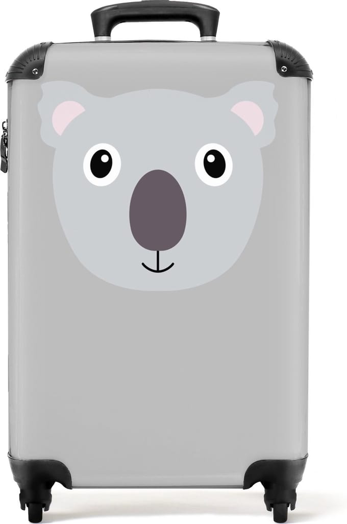 NoBoringSuitcases.com® - Handbagage koffer - Koala grijs - 55x35x25