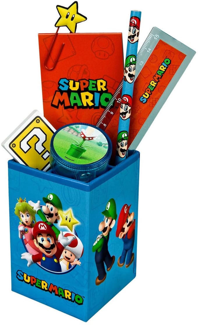Super Mario Bros Mario gevulde pennenpot Schrijfgerief