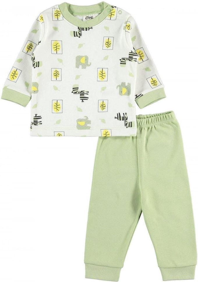Baby pyjama jongens - Dieren zebra olifant Babykleding