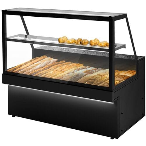 GGM Gastro Brottheke TORONTO - 1800mm - schwarze Front - 1 Ablage