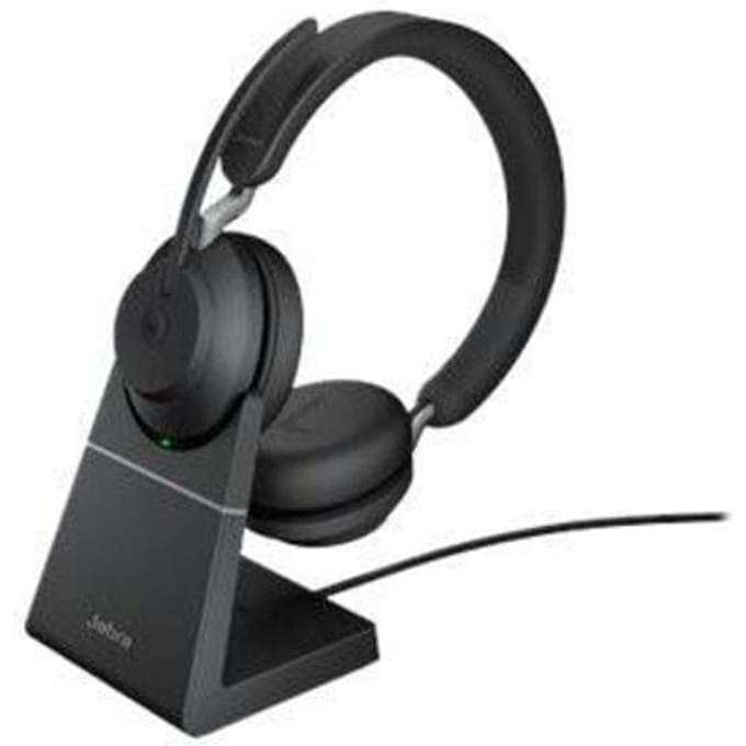 Jabra Evolve2 65 MS On Ear headset Bluetooth Stereo Zwart Volumeregeling, Indicator voor batterijstatus, Microfoon uitschakelbaar (mute) Telefoon