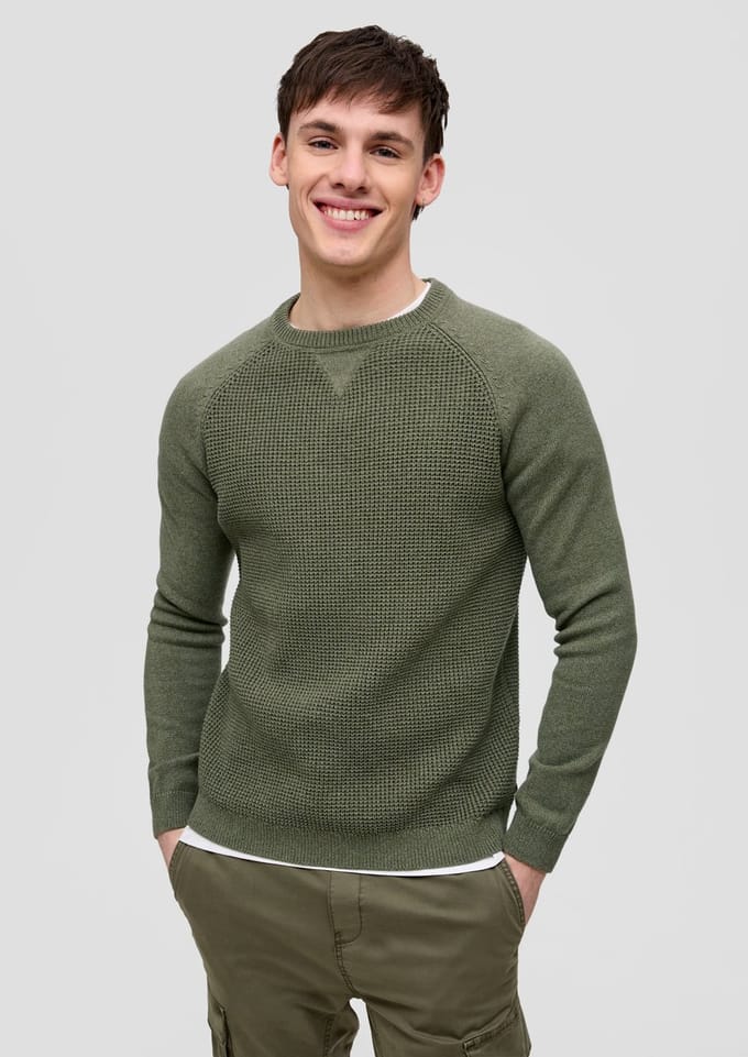 Qs Men-Pull--79W0 GREEN-Maat XXL
