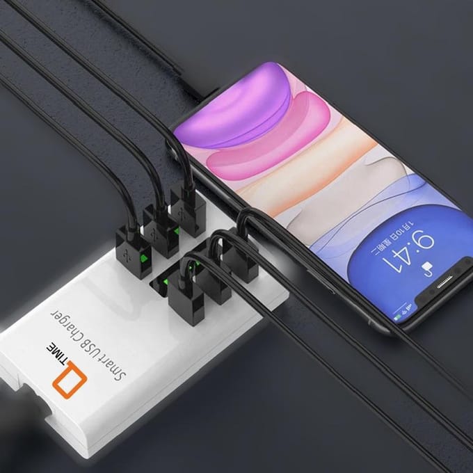 6 Poorts 30W Smart USB Lader Multi-Port Power Adapter LED Display Intelligente Oplader Universeel.