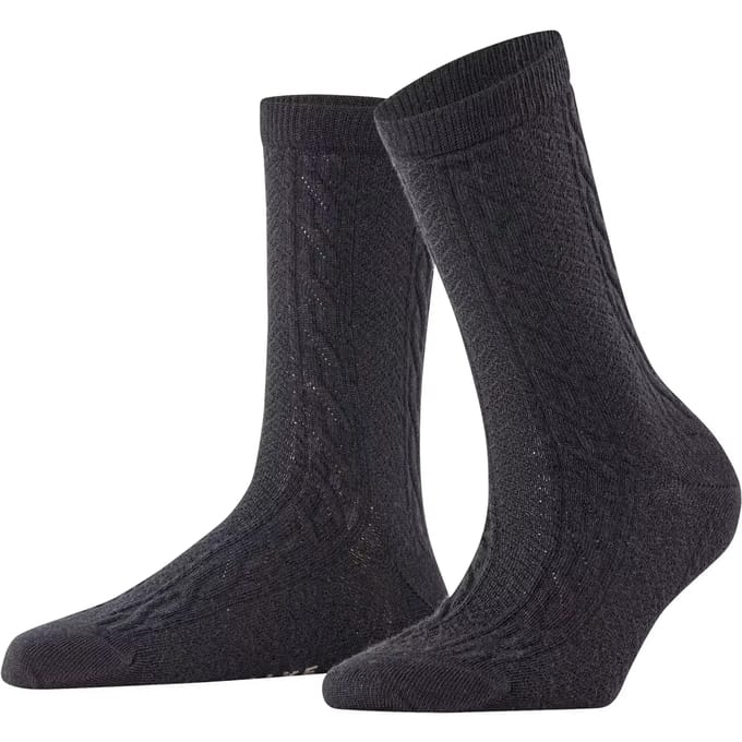 FALKE Declivity eenkleurig wol sokken dames zwart - maat 35-38