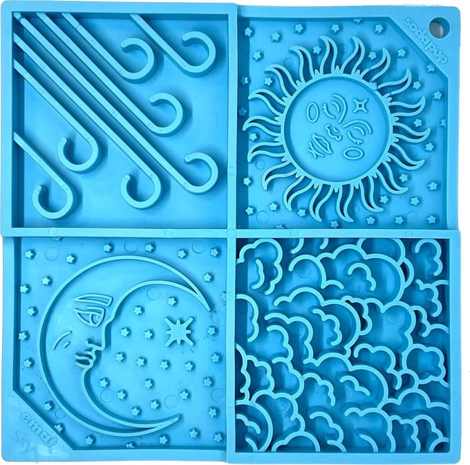 Sodapup - Lickmat Sky Design - large - blue - 20 x 20 cm - vaatwasbestendig