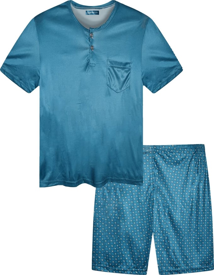 Heren pyjama shortama Gianvaglia groen M