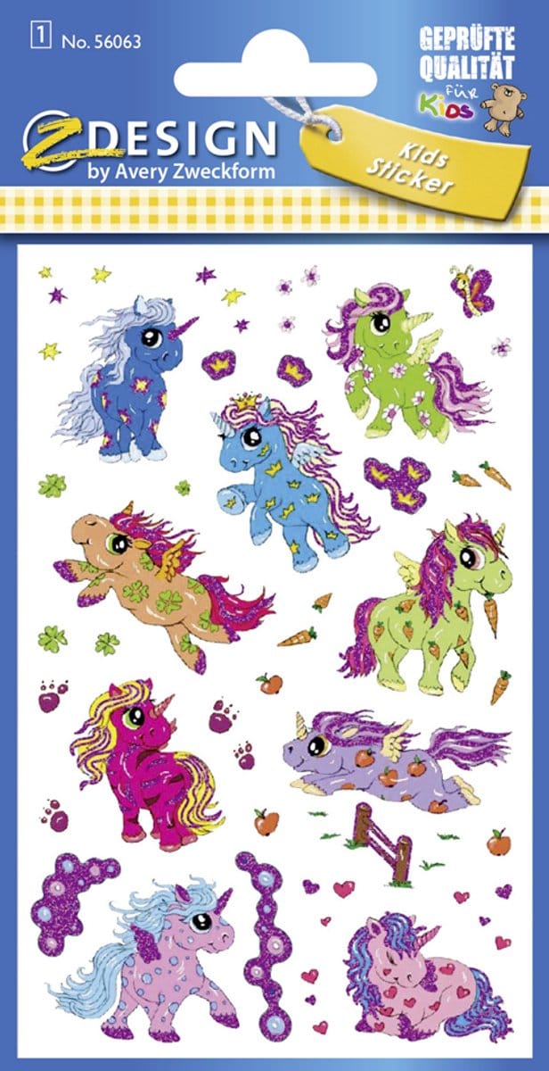 AVERY Doel Vorm ZDesign KIDS Glitter Sticker 'Vogels
