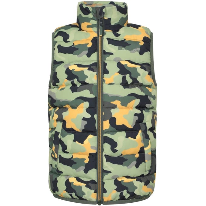 Mountain Warehouse Kinderen/Kinderen Rocko Camo Gewatteerd Gilet (Donkere Khaki)