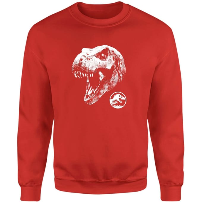 Jurassic Park T Rex Sweatshirt - Red - S