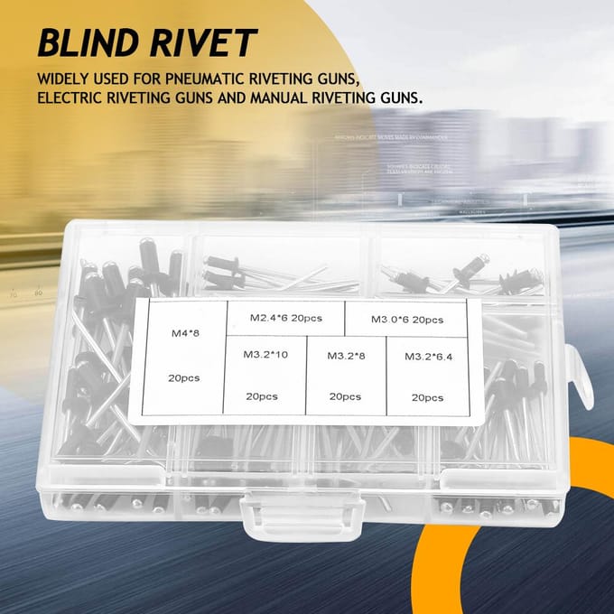120 stuks M2.4 M3.0 M3.2 M4 aluminium blindklinknagels bevestigingsset met doos