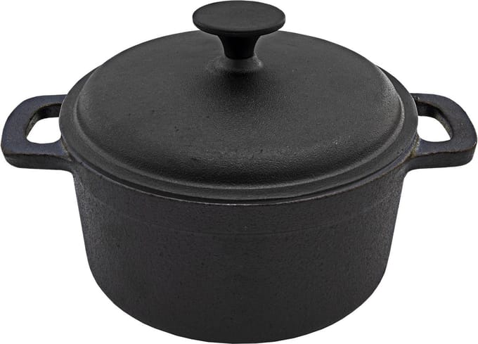 Cast Iron - Braadpan - Gietijzer - Met deksel - Ø24x11cm - Zwart