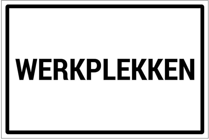 Werkplekken bord | gecoat dibond materiaal | 30 x 20 cm