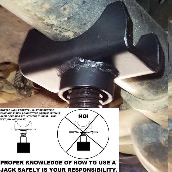 Fleskrik Asadapter Hydraulische krik Lifting Zadelstandaard Vervanging Autoliftgereedschap zwart