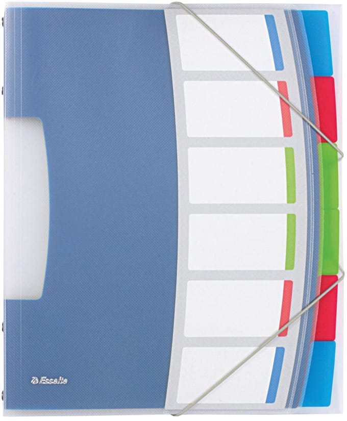 Esselte Vivida - classification folder - 6 parts - tabbed - white translucent