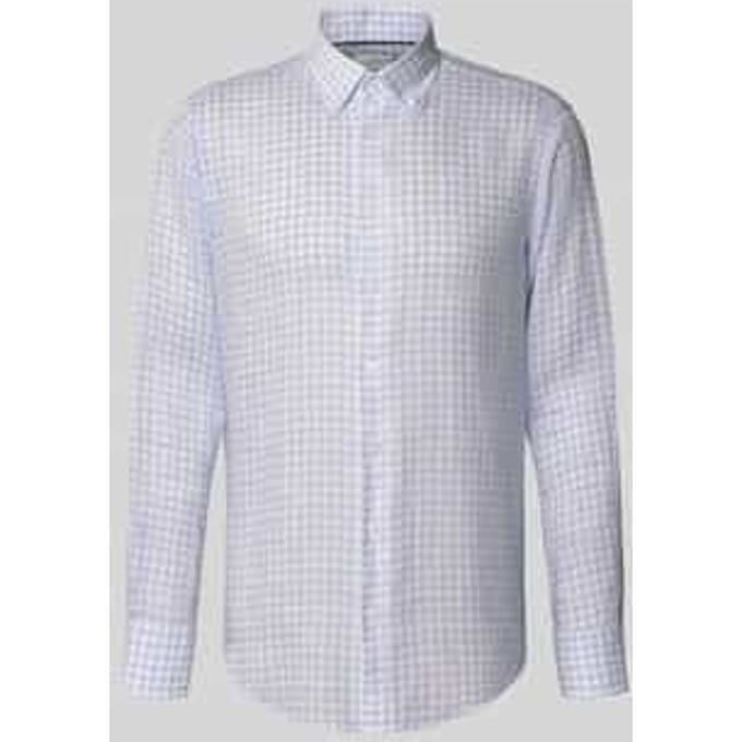 Regular fit linnen overhemd met Button-downkraag