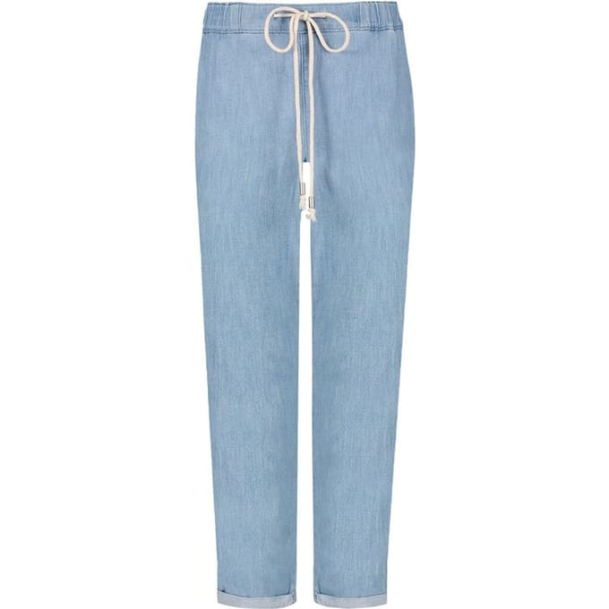 Drawstring Slim Jogger Ankle Lichtblauw Chambray | Light Stone