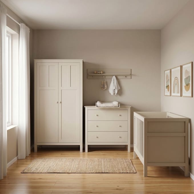 Born Lucky Devon Meegroei Babykamer 3-Delig – Ledikant, Commode en Kledingkast – Complete Babykamer