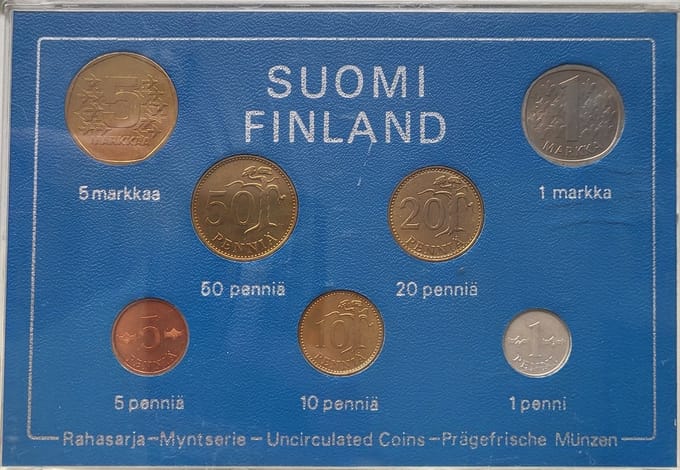 Muntset jaarset Finland 1976 kwaliteit UNC