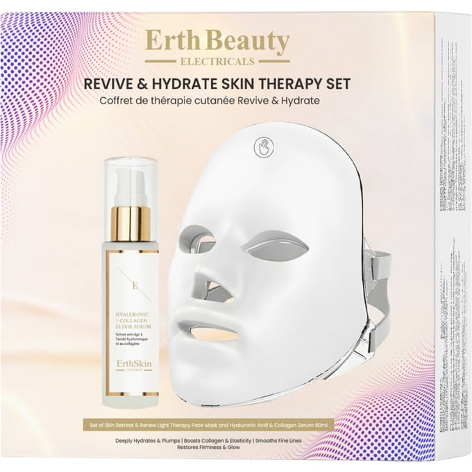 REVIVE & HYDRATE HUIDTHERAPIE SET (HUIDONTSPANNING & HERNEWING LED MASKER + HA SERUM 60ML)