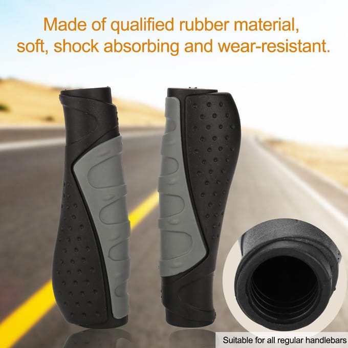 1 Paar Antislip Fiets Ergonomisch Handvat Stuur Rubberen Handvatten Fietsaccessoires black