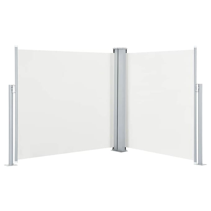 vidaXL - Windscherm - uittrekbaar - 120x600 - cm - crème