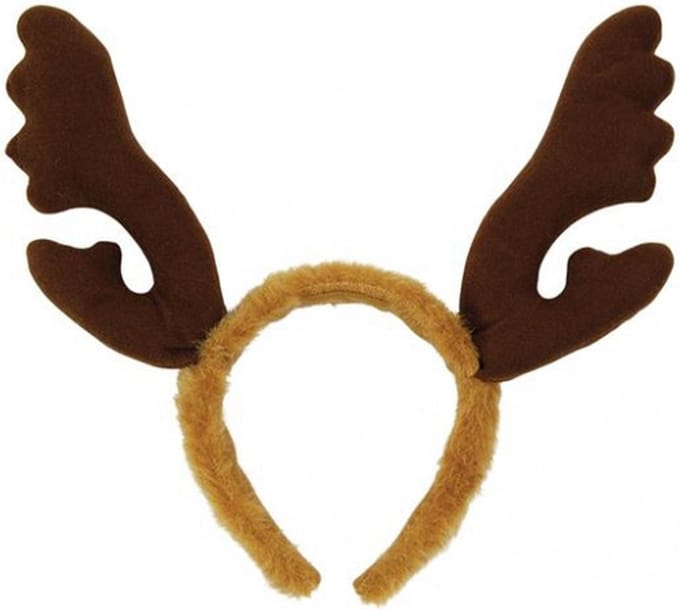 Rendier diadeem - bruin - pluche gewei - kerstaccessoires - kerst haarband