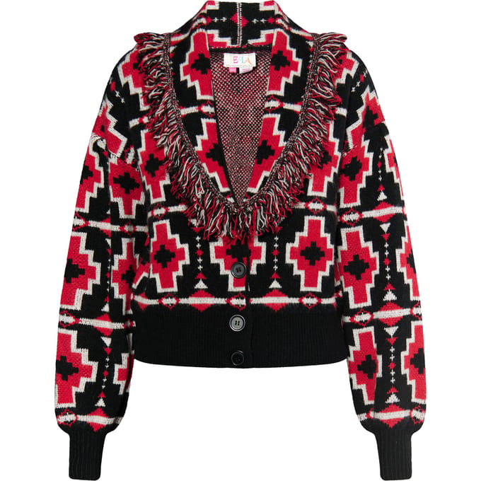 IZIA Vest Dames zwart wit rood