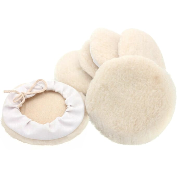 6 stks 7-inch Buffing Pads Auto Motorkap Buffing Waxen Pad Kit Buffer Polijsten Polijstmachine Pad Wol beige