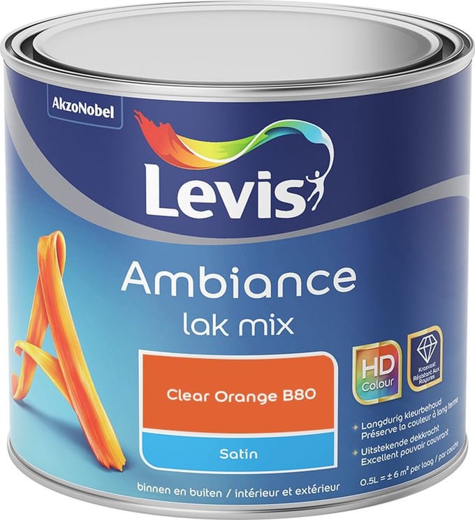 Levis - Ambiance Lak Satin Mix - Clear Orange B80 - Mengverf - 0,5 L