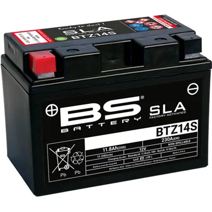 Motorfiets accu BS Battery SLA BTZ14S - C (10H-R) - C (20H-R)