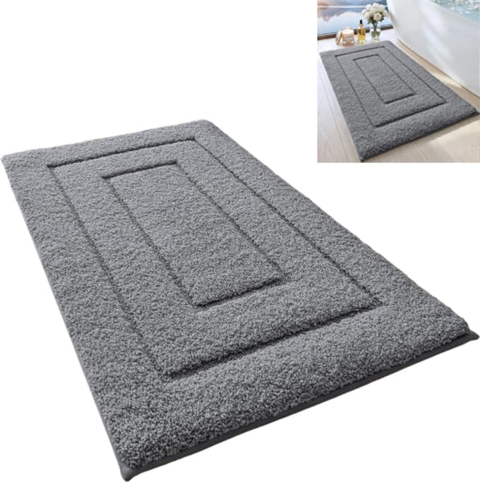 Badmat - Badmat Antislip - Absorberende Badmat - Douchemat - 50 x 80 cm - Grijs