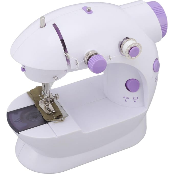 Handnaaimachine Geluidsarm Mini Draagbare Elektrische Naaimachine met LED-licht voor DIY EU Plug gray