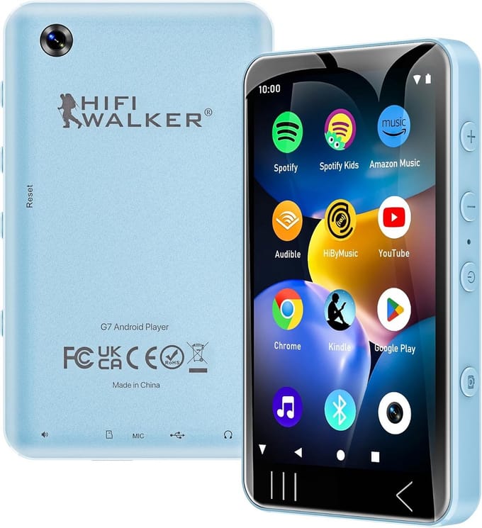 Draagbare Muziekspeler met Touchscreen, WiFi en Android: MP3/MP4 Speler met Luidspreker