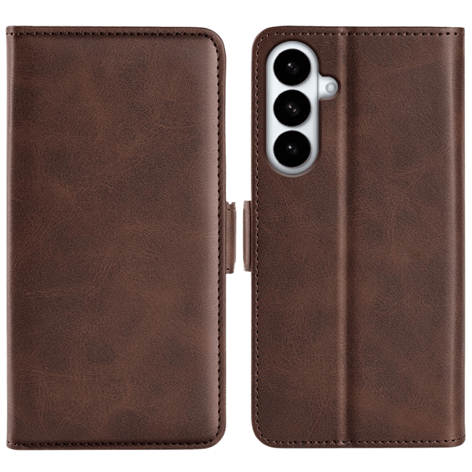 CaseBody Samsung S26 Plus Real Leather Wallet Hoesje Bruin